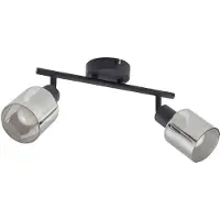 LINDBY taklampe Netty, 4 lyskilder, grå, glass
