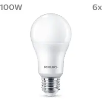 Philips LED-lyspære 13W/840 (100W) Frosted 6-pack E27