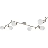 LINDBY taklampe Elaina, 180 cm, 6 lyskilder, nikkel, glass, E14