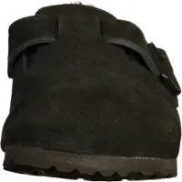 Birkenstock for woman. 259883 Boston Shearling Leather Clogs (Narrow Fit) black (41), Flat, Suede, None, Casual