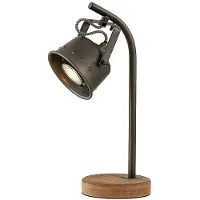 LINDBY bordlampe Rubinjo, 37 cm, svart, tre, metall, GU10