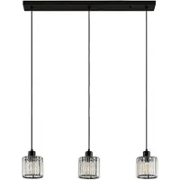 LINDBY hengelampe Vella, transparent, glass, 83 cm, 3 lyskilder.