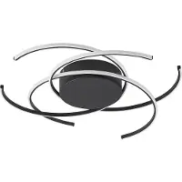 LINDBY LED-taklampe, Hamza, Ø 49 cm, svart, aluminium