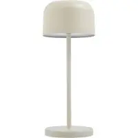 LUCANDE LED-bordlampe med batteri, Quill, beige, CCT, dimbar