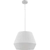 LINDBY hengelampe Vitore, Ø 40 cm, tekstil, hvit