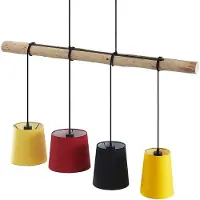 LINDBY hengelampe Hinai, svart/rød/gul, tekstil, 116 cm