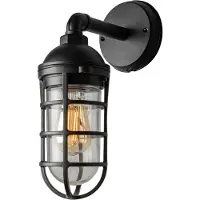 Konstsmide Olbia utendørs vegglampe, svart, aluminium, høyde 33 cm