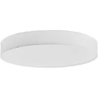 LINDBY LED-taklampe Saira, Ø 50 cm, hvit, tekstil