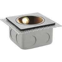 LUCANDE LED innfelt vegglampe Pordis, IP65, kantet