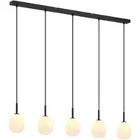 LINDBY Etiena pendellampe, 5 lyskilder, opalglass
