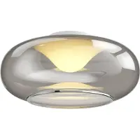 LUCANDE LED-taklampe Mijo, Ø 43 cm, røykgrå, glass