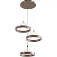LUCANDE LED-hengelampe Kolo, brun, 3 lyskilder, dimbar