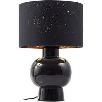 LINDBY bordlampe Arved, svart, tekstil, keramikk, 46 cm
