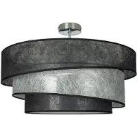 LINDBY taklampe Ayvira, svart/sølv, tekstil, 56 cm, E27