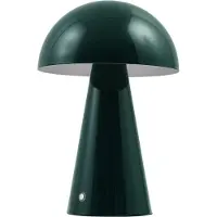 LINDBY Nevijo LED-bordlampe med batteri, grønn, Ø20 cm, USB, dimmer