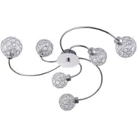 LINDBY Tyron taklampe, Ø 65 cm, krom, glass, metall