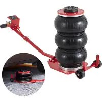 Vevor luftjekk, 3 tonn/6600 lbs trippelsekk luftjekk, kollisjonsputejekk med seks stålrør, løft opptil 17,7 tommer/450 mm, 3-5 s hurtigløftende pneumatisk jekk, med lange håndtak for biler, garasjer,