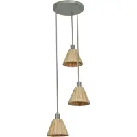 Osram hengelampe Decor Raffia, 3 lyskilder rund., Bast, natur