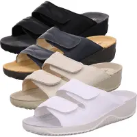 Rohde dameslippers - Svart lær - Sandaler