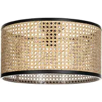 LINDBY taklampe Yaelle, Ø 40 cm, rotting, svart, E27