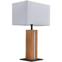 LINDBY bordlampe Garry, 2 lyskilder, hvit, tre, 53 cm, E27