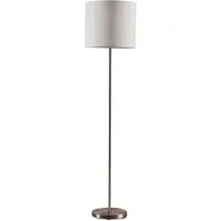 LINDBY gulvlampe Parsa, hvit, tekstil, høyde 167 cm, E27
