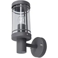LINDBY utendørs vegglampe Djori, 28 cm, antrasitt, stål, E27