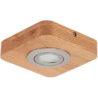LINDBY LED-taklampe Mikari, 14 cm, tre, svingbar