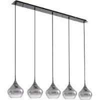LUCANDE Jarven hengelampe, 5 lyskilder, svart, glass