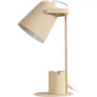 LINDBY bordlampe Ilmar, beige/hvit, metall, Ø 12 cm