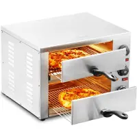 Vevor elektrisk pizzaovn for benkeplater, 12 tommer, 1700 W, med temperaturkontroll og 0–60 minutters timer, jevn baketeknologi og lettrengjørlig smulebrett, ideell for både kommersielle og hjemmekjøk