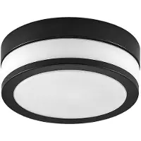 LINDBY taklampe Flavi, Ø 23 cm, svart, glass, IP44, E27
