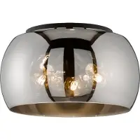 Fischer & Honsel Leuchten Taklampe Dima, røykfarget glass, Ø 40 cm