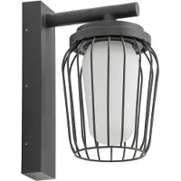 LUCANDE utendørs vegglampe Chandan, 30 cm, antrasitt, aluminium