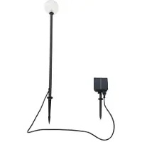 LINDBY LED-solcellelampe Brindley, svart, glass, IP65