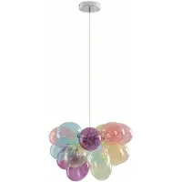 LUCANDE Hengelampe Diborah, Ø 40 cm, fargerik, glass, G9