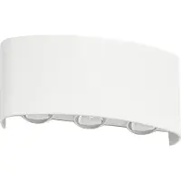 LINDBY utendørs LED-vegglampe Ithan, 3 lyskilder, hvit, 17 cm
