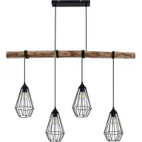 LINDBY hengelampe Eldarion, 116 cm, 4 lyskilder, tre, E27