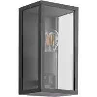 LINDBY utendørs vegglampe Peldar, antrasitt/klar, 26 cm, metall