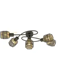 LINDBY Eudoria taklampe 5 lyskilder svart/gull