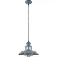 LINDBY Louisanne pendellampe, Ø35cm, grågrønn, metall, glass