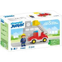 Playmobil Junior - Brannbil med Stige - 71683 - 2 Deler - - OneSize - Leketøy
