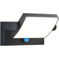 LINDBY LED-solcellelampe til veggmontering Sherin, antrasitt, sensor, IP54