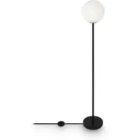 Maytoni Ring gulvlampe med glassskjerm, svart