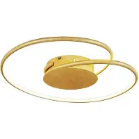 LINDBY LED-taklampe Joline, Ø 45 cm, gullfarget, metall