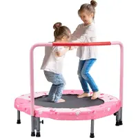 Vevor 36" barnetrampolin, 3 fot innendørs utendørs trampolin, sammenleggbar minitrampolin med håndtak, reboundertrampolin for småbarn, bursdagsgave til barn fra 3 år, gutter og jenter for moro, rød