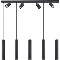 LINDBY Sanad hengelampe, 116 cm, 9 lyskilder, svart, GU10