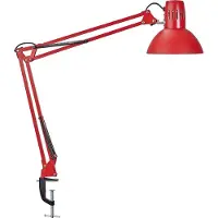 MAUL LED-klemmelampe MAULstudy, rød, stål, høyde 44 cm, E27