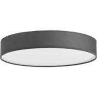 LINDBY LED-taklampe Saira, Ø 40 cm, grå, tekstil