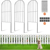 Vevor Hagegjerde, Gravefritt Gjerde 61 cm (H) x 33 cm (L) Dyregjerde, Underjordisk Dekorativt Hagegjerde med 5,1 cm Piggavstand, Metall Hundegjerde for Hage og Uteplass, 10-pakning
